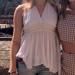 Gold and White Summer Blouse